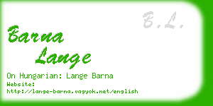 barna lange business card